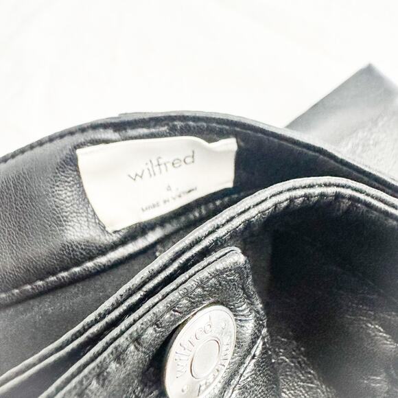 Wilfred Faux Leather Straight Leg Polyurethane Dress Pant Black Size 4 - Picture 4 of 8